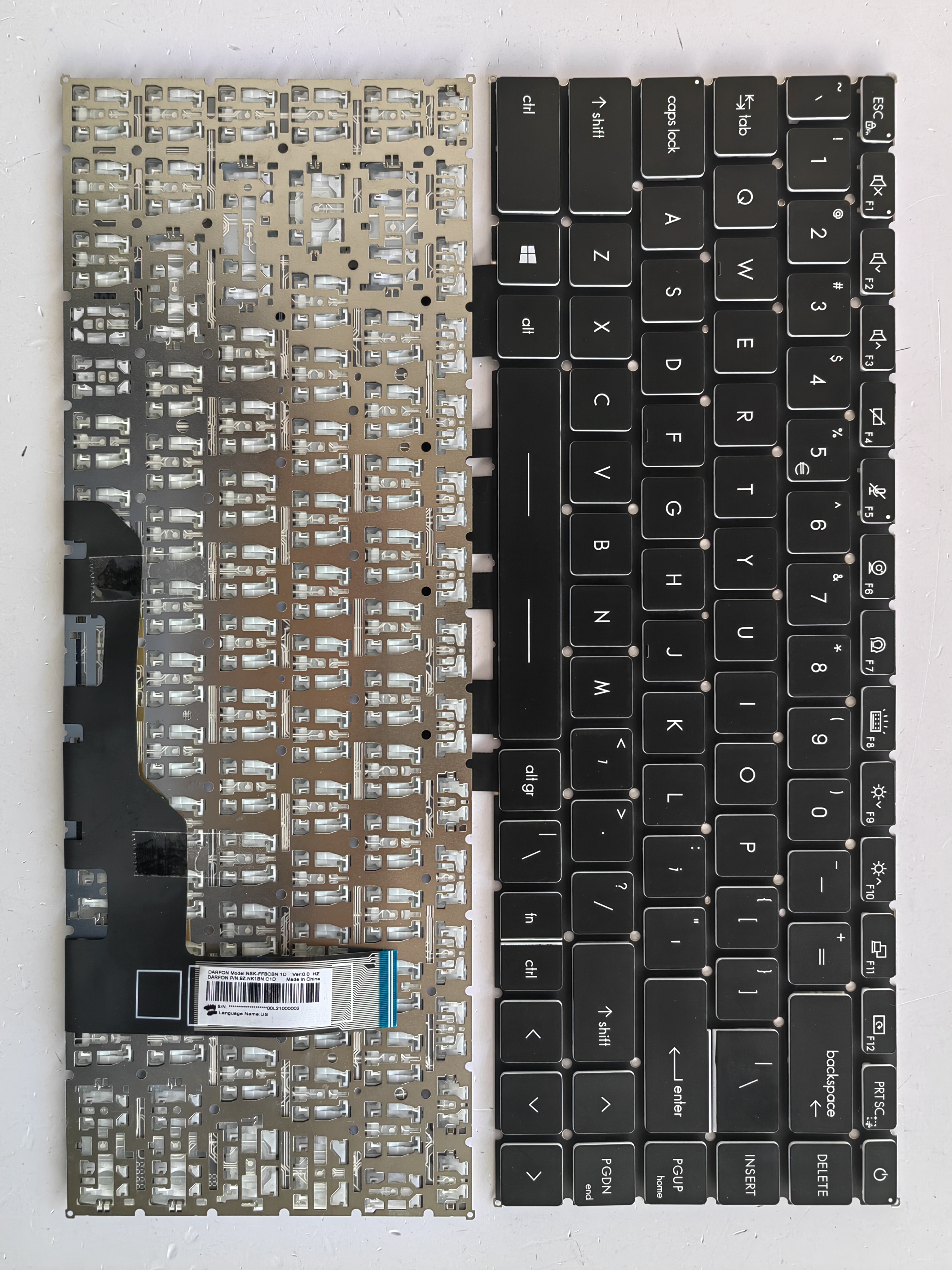 Picture of New Replacement Laptop Keyboard For MSI GS66 BLACK White Side (OEM) US Layout